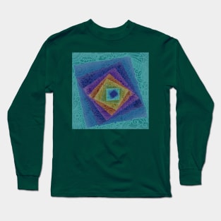 NEGATIVE TURNING MANDALA SQUARE Long Sleeve T-Shirt